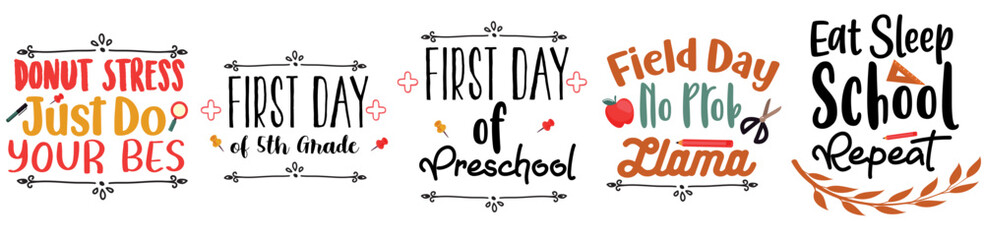 Classic Spring Quotes, Typographic Emblems Pack Vector Illustration for Advertisement, Magazine, Brochure