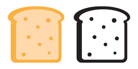 Bread slices icon in flat style.