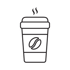 Hot coffee cup icon. Paper coffee cup icon isolated on white background.
