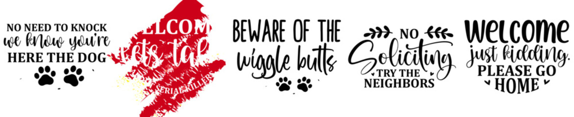 Modern Doormat Invitation, Calligraphy Set Vector Illustration for Mug Design, Printing Press, Logo