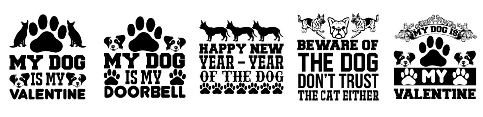 Colourful Dog Labels And Badges, Invitation Bundle Vector Illustration for Social Media Post, T-Shirt Design, Banner