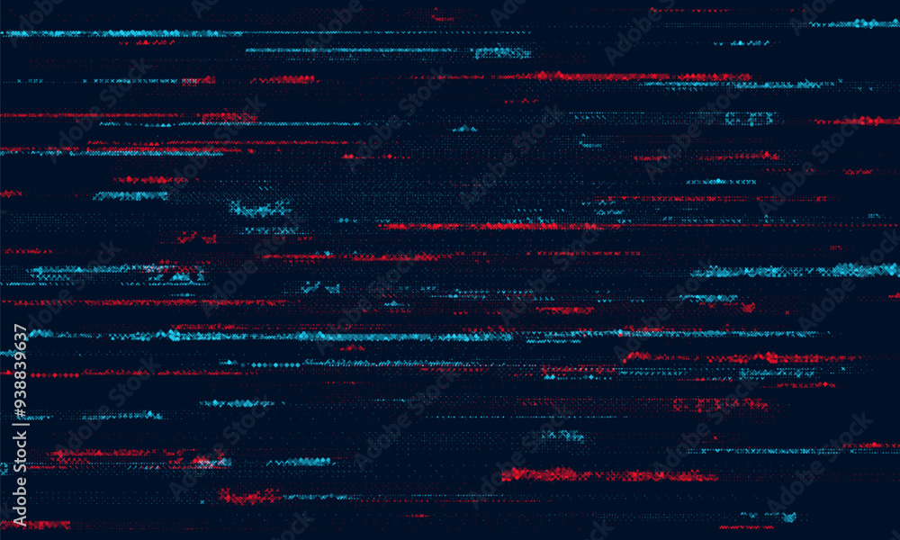 Aufkleber glitch bitmap background. abstract pixel noise effect. halftone grunge texture. vector illustration.