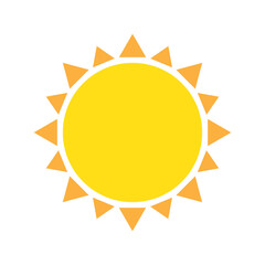 Sun icon in flat style, simple yellow sun.