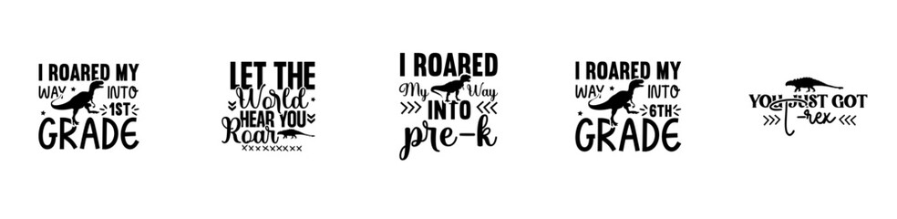 Modern Dinosaur Invitation, Phrases Pack Vector Illustration for Presentation, Packaging, Label © David