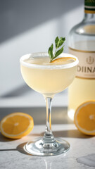 Fototapeta premium A Refreshing Cocktail with a Lemon Twist