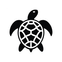 Turtle black silhouette vector with white background.