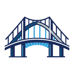Bridge construction company vector logo design – strong, bold emblem representing structural engineering, infrastructure, architecture, and civil construction firms