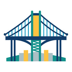 Bridge construction company vector logo design – strong, bold emblem representing structural engineering, infrastructure, architecture, and civil construction firms