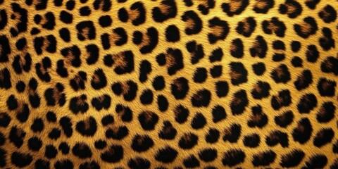 Fototapeta premium Leopard texture with unique spots shining in sunlight