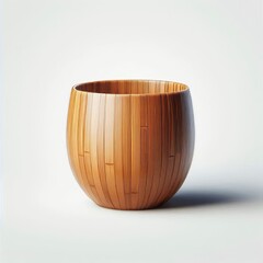 wooden bowl isolated on white