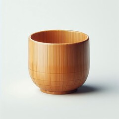 wooden bowl isolated on white