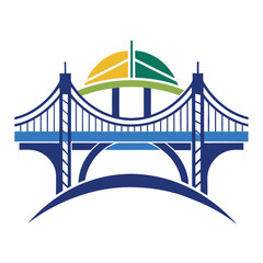 Bridge construction company vector logo design – strong, bold emblem representing structural engineering, infrastructure, architecture, and civil construction firms