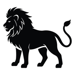  lion silhouette vector illustration.  lion logo icon design.