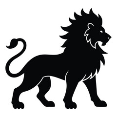 lion silhouette vector illustration.  lion logo icon design.