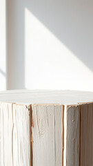 White Wooden Tabletop in Minimalist Setting