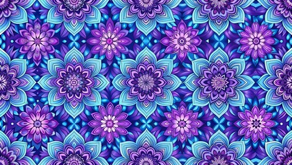 Seamless pattern with analogous colors of purple, blue, and violet for a cohesive and visually appealing design