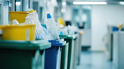 Recycling Bins in a Modern Office Setting