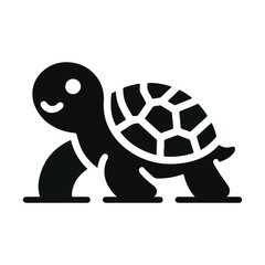 Turtle black silhouette vector with white background.