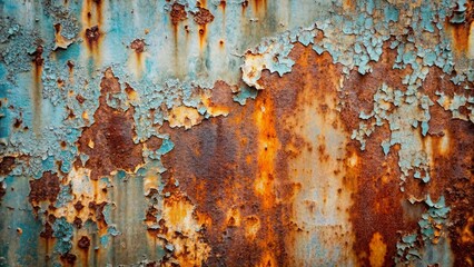 Rustic metallic texture abstract background with peeling paint and rust texture on metal surface