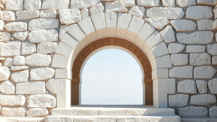 Stone archway with a view of the sky