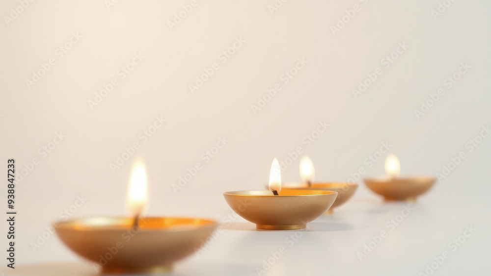 Wall mural Golden Candle Holders