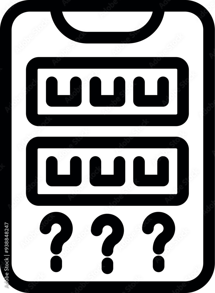 Poster smartphone screen displaying question marks, representing uncertainty and the need for problem solvi