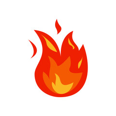 Icon Flat flame. Fire fireball  red hot campfire  yellow heat wildfire and bonfire  burn power fiery silhouettes illustration set. Fireball power light  flame bonfire energy