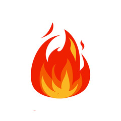 Icon Flat flame. Fire fireball  red hot campfire  yellow heat wildfire and bonfire  burn power fiery silhouettes illustration set. Fireball power light  flame bonfire energy