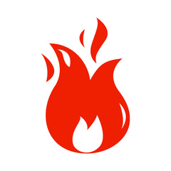 Icon Flat flame. Fire fireball  red hot campfire  yellow heat wildfire and bonfire  burn power fiery silhouettes illustration set. Fireball power light  flame bonfire energy
