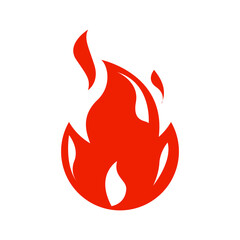 Icon Flat flame. Fire fireball  red hot campfire  yellow heat wildfire and bonfire  burn power fiery silhouettes illustration set. Fireball power light  flame bonfire energy