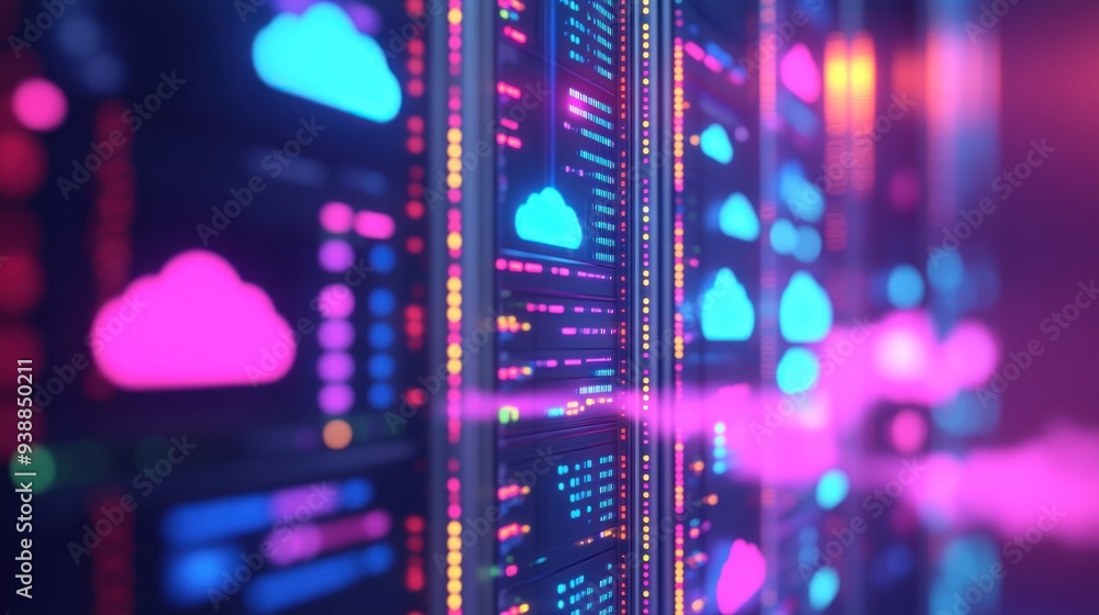Aufkleber cloud computing data center servers