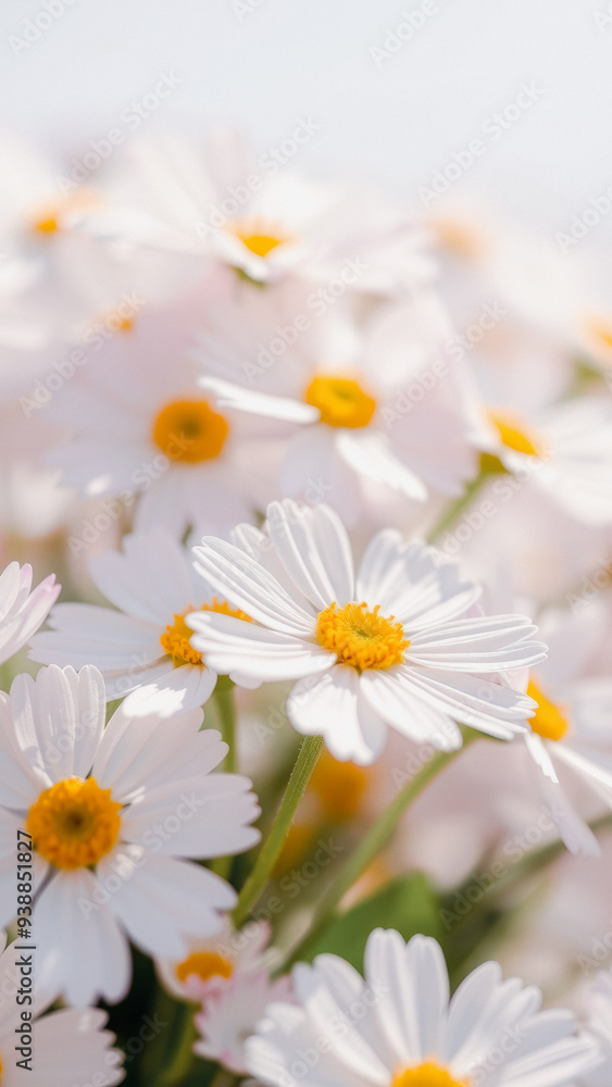 Canvas Prints Close Up of Delicate White Daisies