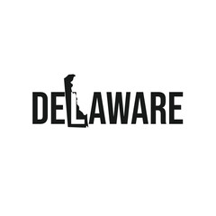 delaware state symbol, map icon with vector silhouette