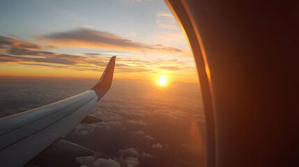 Stunning window views of airplane wings, capturing the essence of air travel and transport.