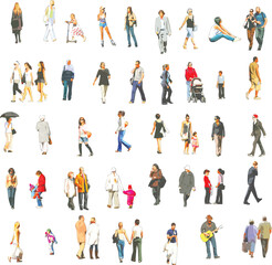 Front View People Set on White Background - Vector EPS -01