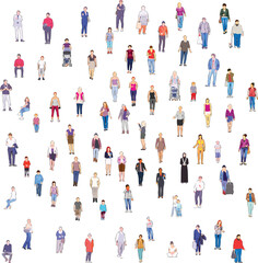 Front View People Set on White Background - Vector EPS -05