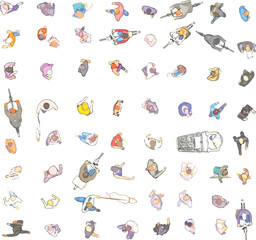 Top View of People on White Background - Vector EPS -01