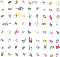 Top View of People on White Background - Vector EPS -02
