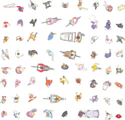 Top View of People on White Background - Vector EPS -03