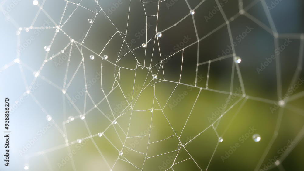 Poster Dew Drops on a Spiderweb