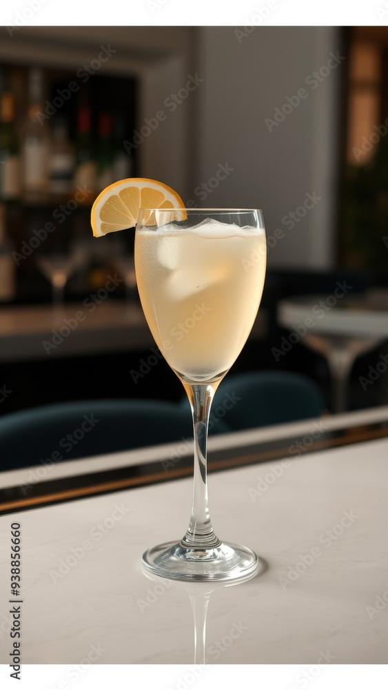 Poster Refreshing Cocktail with Lemon Garnish