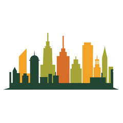 Naklejka premium A simple city skyline silhouette, representing urban development and construction firms