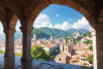 南ヨーロッパの街の眺め