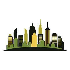 Obraz premium A simple city skyline silhouette, representing urban development and construction firms