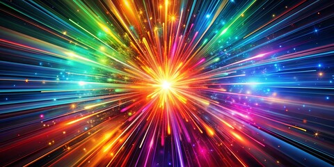 Dynamic explosion of light and color creating a mesmerizing display