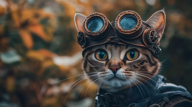 chat steampunk - steampunk cat - collection animaux steampunk