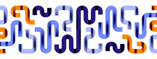 Dynamic waves, flowing lines, stripes vector geometric elements minimal pattern. Vector Illustration For Wallpaper, Banner, Background, Card, Book Illustration, landing page