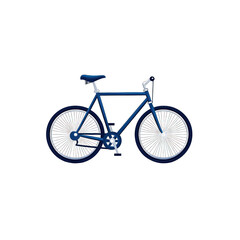 Fototapeta premium Illustration of a blue bicycle with detailed wheels on a transparent background. Perfect for cycling and transportation themes. transparent background