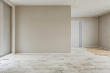 Empty room large windows left side wooden door Elegant empty roo