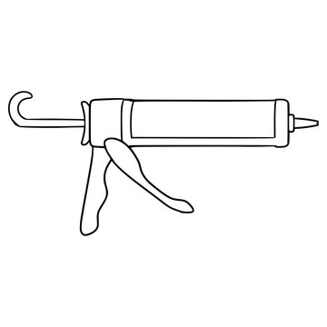 recommend clip art: sealant gun illustration hand drawn outline vector